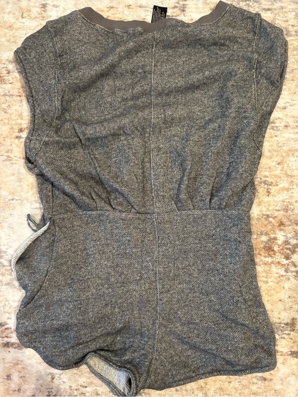 Bloch Gray romper warmup with Waist Tie - Picture 2 of 4